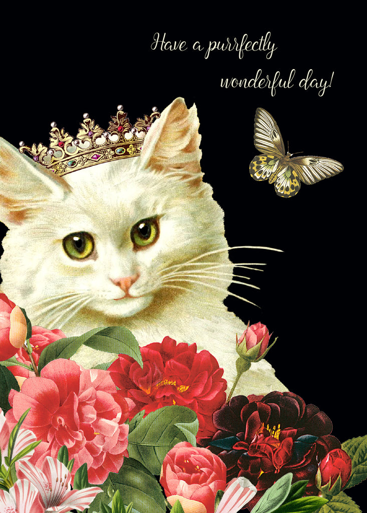 Have a purrfectly wonderful day • 5x7 Matte Black Greeting Card