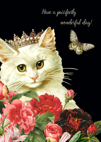 Have a purrfectly wonderful day • 5x7 Matte Black Greeting Card