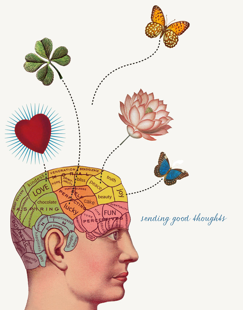 Sending Good Thoughts (phrenology)• A-2 Greeting Card